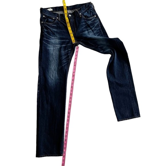 D.M.G Denim Jeans Made in Japan 11-160C Whispering Dark Wash Straight Leg Sz L - Picture 10 of 11